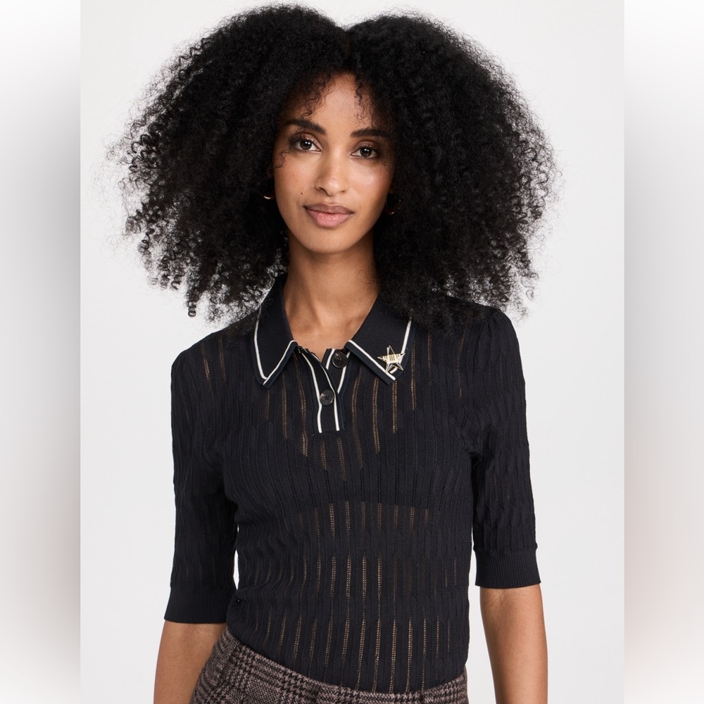 Scotch & Soda Black Sheer Knit Top